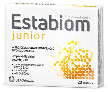 Opakowanie Estabiom Junior - probiotyki dla dzieci