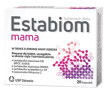Opakowanie Estabiom Mama - probiotyki dla kobiet w ciąży